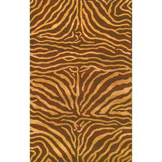 Ariel Brown/ Gold Wool Area Rug (5 X 8)