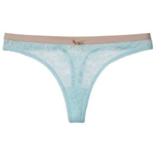 Xhilaration Juniors All Over Lace Thong   Moonstone Blue XS