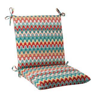 Pillow Perfect Outdoor Blue Nivala Squared Seat Cushion With Ties