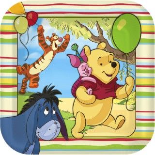 Disney Pooh and Pals Square Shaped Dinner Plates