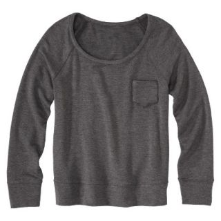 Merona Womens Plus Size Long Sleeve Sweatshirt   Gray 4