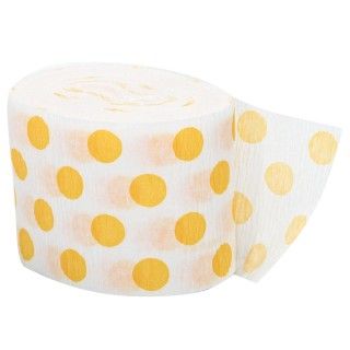 Yellow and White Dots Crepe Paper