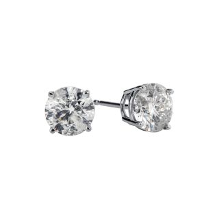 2 CT. T.W. Round Diamond 14K White Gold Stud Earrings, Womens