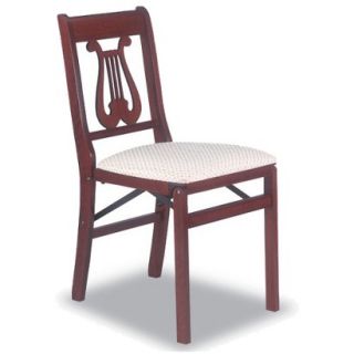 Folding Chair Stakmore Music Back Folding Chair 2PK   Red Brown (Cherry)