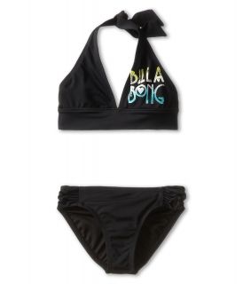 Billabong Kids Logo Halter Set Girls Swimwear Sets (Black)