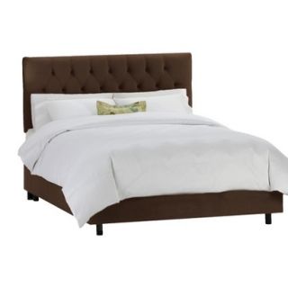 Skyline Full Bed Skyline Furniture Edwardian Upholstered Velvet Bed   Chocolate