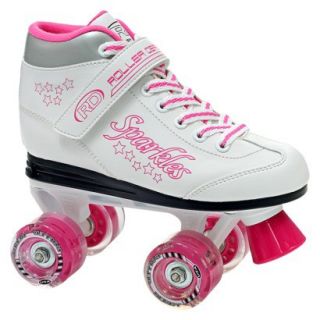 Lake Placid White/Pink Sparkles Girls Lighted Wheel Skate   1.0