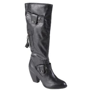 Womens Journee Collection Almond Toe Stud Detail Tall Boots Black  8.5