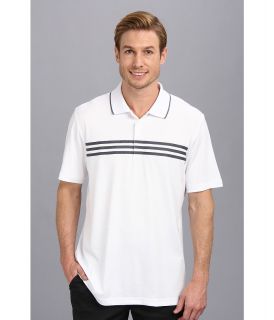 adidas Golf Puremotion 3 Stripes Chest Polo 14 Mens Short Sleeve Pullover (White)