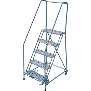 Cotterman Rolling Steel Ladder   450 Lb. Capacity, 5 Step Ladder, 50 Inch H