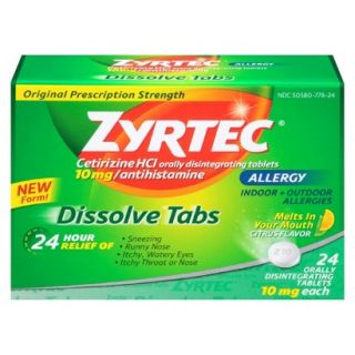 ZYRTEC 24 Hour Allergy Dissolve Tablets   24 Count
