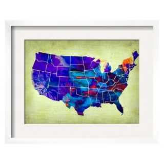 Art   USA Watercolor Map 5 Framed Print
