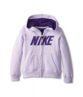 Nike Kids Fleece FZ Hoodie Girls Sweatshirt (Purple)