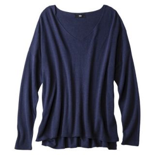 Mossimo Womens Plus Size V Neck Pullover Sweater   Navy 4