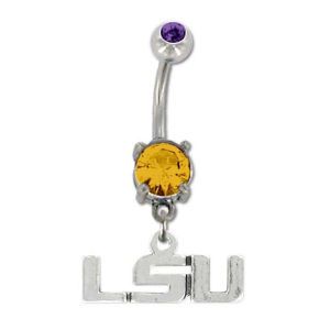 LSU Tigers Antiqued Alloy Belly Ring