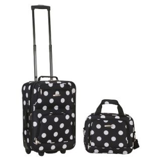 Rockland 19 Rolling Carry On with Tote   Black Dot