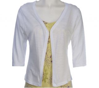Womens Ojai Clothing Slub Cardigan   White Short Sleeve Shirts