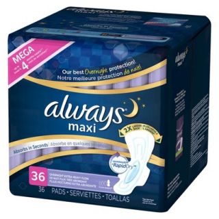 Always Maxi Heavy Overnight Pads   36 Count
