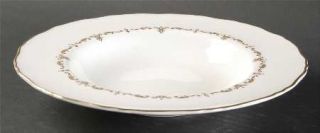 Royal Worcester Gold Chantilly Large Rim Soup Bowl, Fine China Dinnerware   Gold