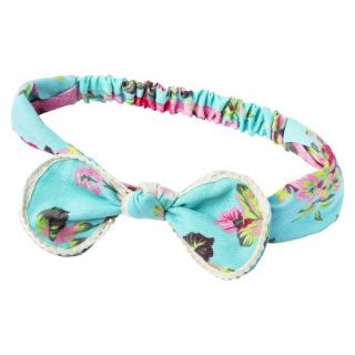Cherokee Infant Toddler Girls Floral Bow Headwrap   Turquoise