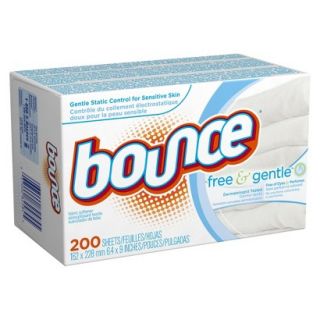 Bounce Free and Gentle Unscented Dryer Sheets   200 Count