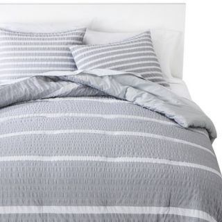Room Essentials Textured Rugby Duvet Cover Cover Set   Gray (King)