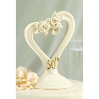 50th Pearl Rose Cake Top   Ivory