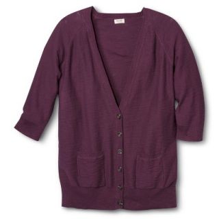 Mossimo Supply Co. Juniors Plus Size 3/4 Sleeve Boyfriend Sweater   Burgundy 2X