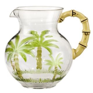 Palm Tree Acrylic Pitcher with Bamboo Handle