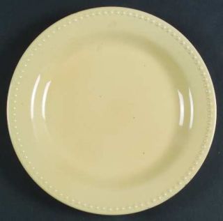 Pottery Barn Emma Yellow Dinner Plate, Fine China Dinnerware   All Yellow,Beaded