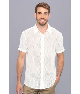 Mr.Turk Slim Jim S/S Shirt in Petaluma Mesh Mens Short Sleeve Button Up (White)