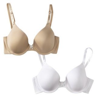 Self Expressions by Maidenform 2 Pack Demi Bra   Latte Lift and White 36D