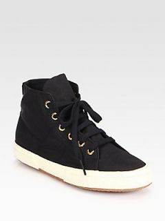 THE ROW FOR SUPERGA Silk Faille High Top Sneakers   Black