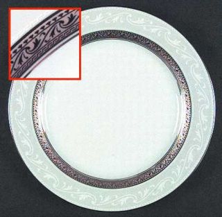 Noritake Crestwood Platinum Accent Luncheon Plate, Fine China Dinnerware   Plati