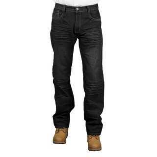 Mo7 Mens Black Modern Straight Fit Fashion Jeans