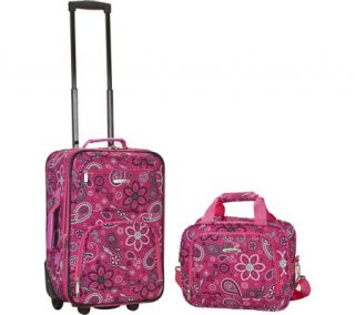 Rockland 2 Piece Luggage Set F102   Pink Bandana Luggage Sets