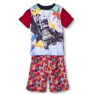 The Lego Movie Boys Batman 2 Piece Short Sleeve Pajama Set   S RED