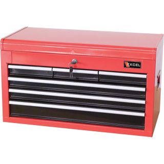 Excel Tool Chest   26 Inch, 6 Drawers, Model TB2040BBSA RED