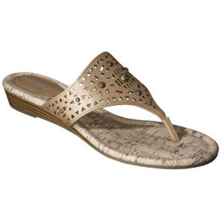 Womens Merona Elisha Perforated Studded Sandals   Gold 6