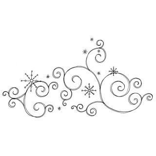 Penny Black Snow Scroll Rubber Stamp