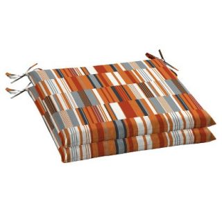 Room Essentials 2 Piece Outdoor Seat Cushion Set   Broken Stripe Orange