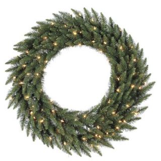 Pre Lit Camdon Fir Wreath   Clear Lights (96)