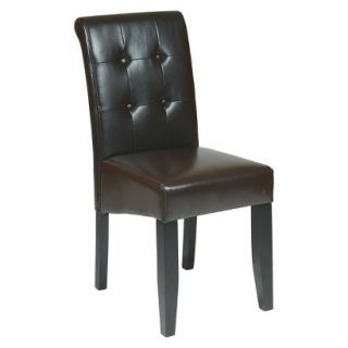 Dining Chair Office Star Parsons Chair with Button Back   Dark Brown (Espresso)