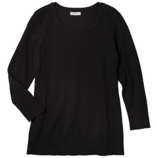 Merona Womens 3/4 Sleeve Pullover Sweater   Black   XL
