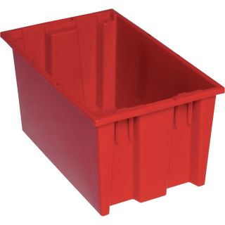 Quantum Storage Stack and Nest Tote Bin   18 Inch x 11 Inch x 9 Inch Size, Red,