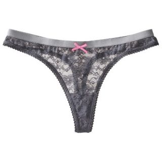 Xhilaration Juniors All Over Lace Thong Underwear   Iron Gray M