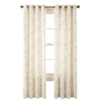 JCP Home Collection  Home Flora Grommet Top Cotton Curtain Panel, Dune