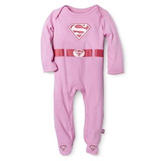 Superman Newborn Girls Long sleeve Sleep N Play   Pink 3 6 M