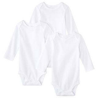 Just One YouMade by Carters Newborn 3 Pack Long sleeve Bodysuit   White 9 M