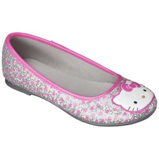 Girls Hello Kitty Ballet Flat   Silver 3